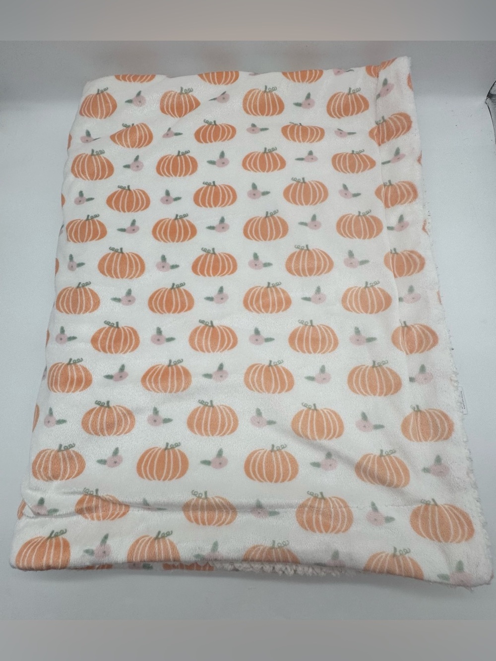 Lila & Jack New York Baby Fleece Blanket in Orange Pumpkin Print